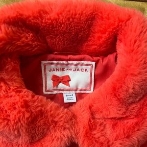 Janie and jack girl pea coat with fur collar